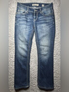 BKE Denim Jeans Womens 26 Payton Boot Cut Flap Pockets Thick Stitch Low Stretch